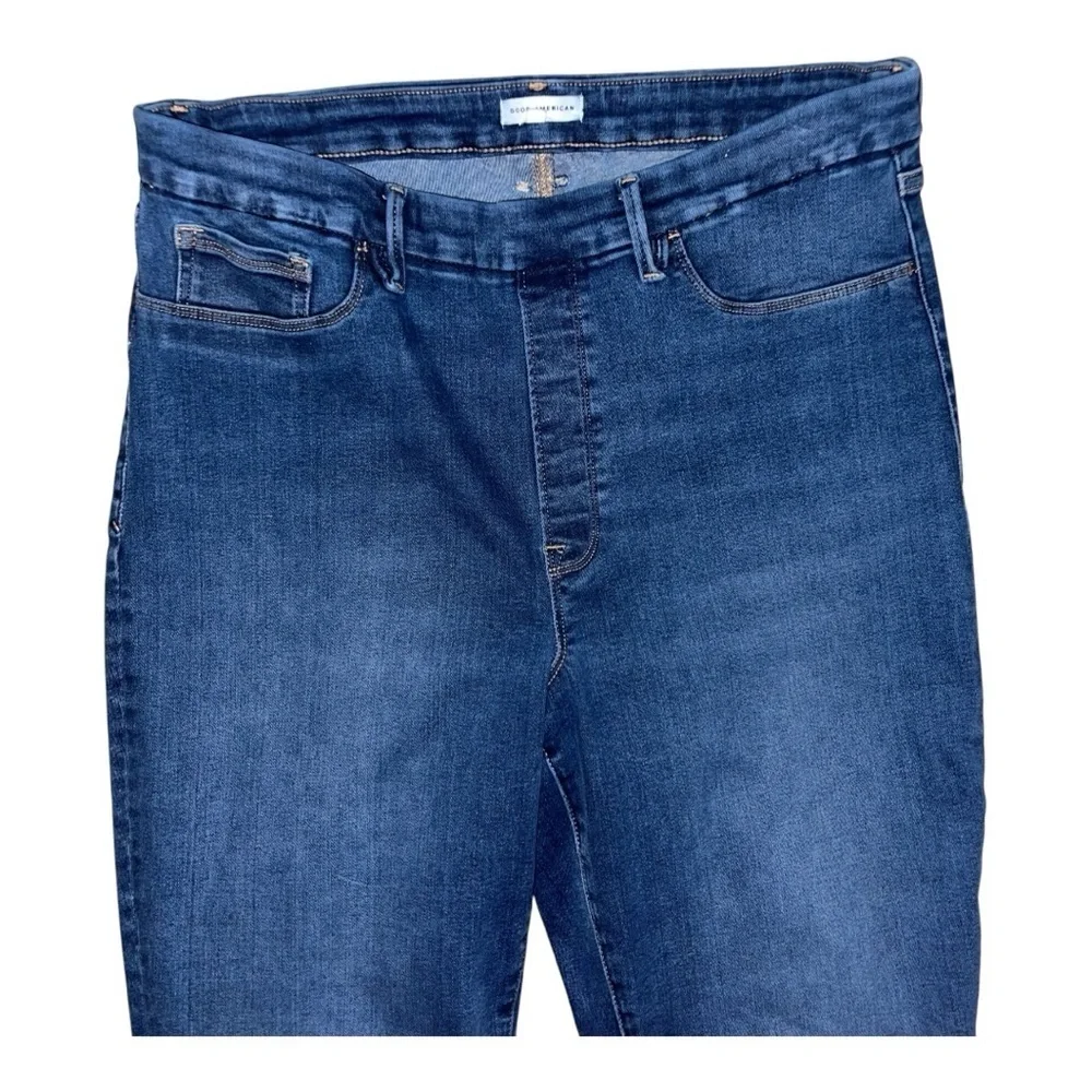 Good American Blue Flare Wide Leg Jeans